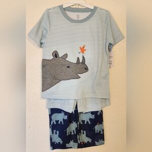 Carter's Adorable Rhino 3-Piece PJ Set-T, Shorts & Pants  Size 5T NWT